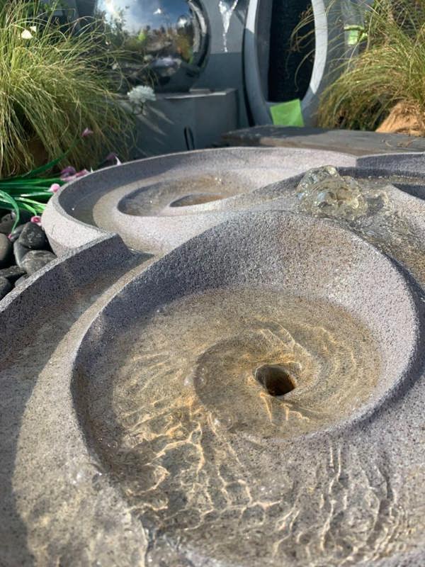 Tranquillity Water Features Dropa Stone Contemporary Solar Water Feature