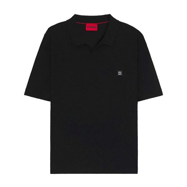Hugo Mens Shiplom Knitted Polo Shirt - Black - 