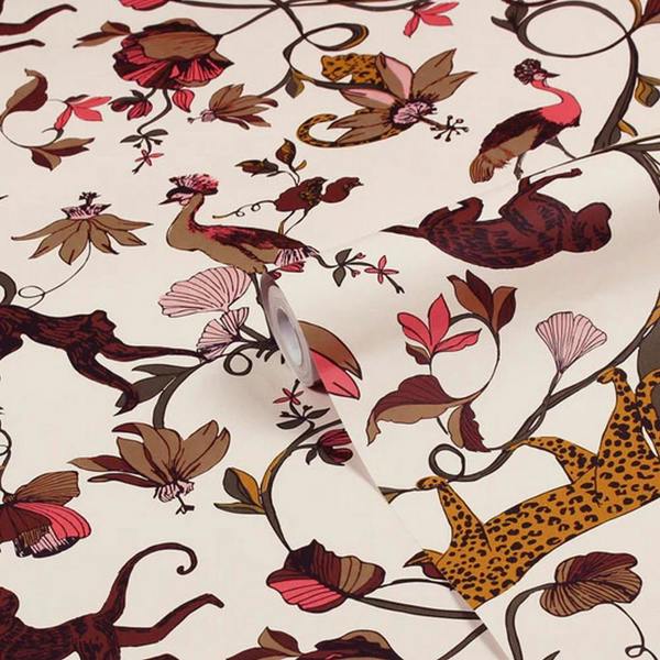 Furn Wildlings Wallpaper - Natural/Multicoloured - 