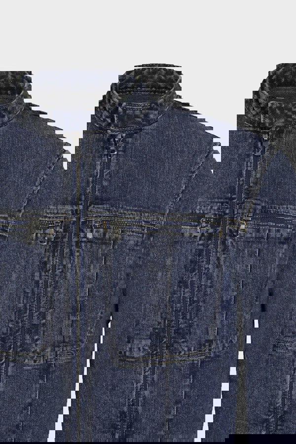 ENORSIA Men's Indigo Biker Denim Jacket