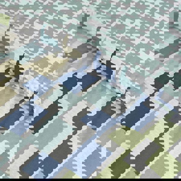 Catherine Lansfield Bryson Geo Reversible Duvet Cover Set Blue