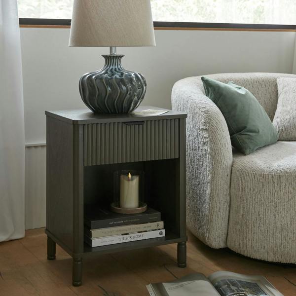 Veyla Ceramic Table Lamp With Linen Shade