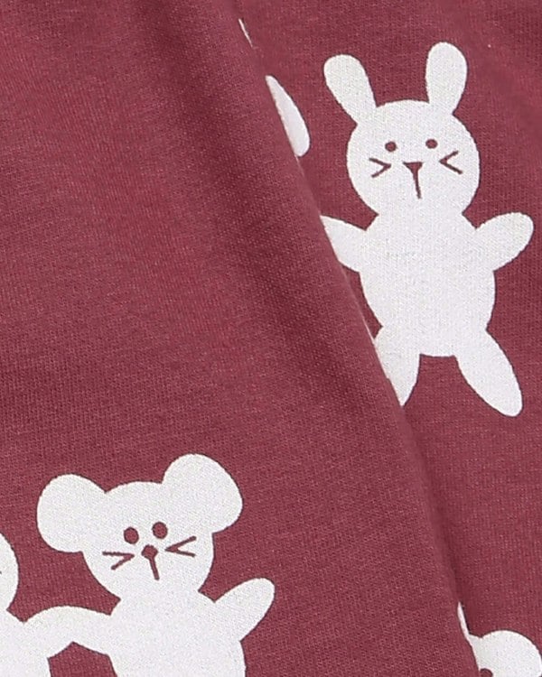 organic cotton Red Best Friends Print Harem Style Joggers - image 4