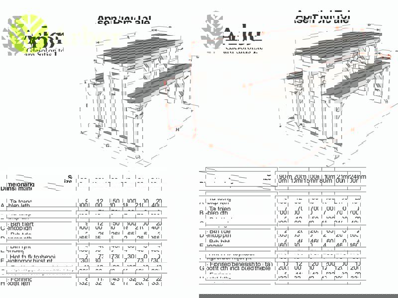 Aspen Picnic Table and Benches Set - Rustic Finish Wooden Outdoor Dining Set for Gardens and Patios