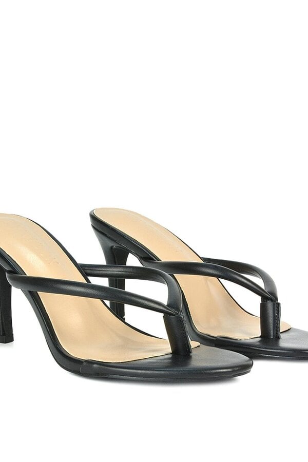XY LONDON Stiletto High Heel Mules With Thong Strap