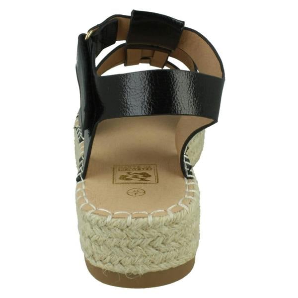 Down to Earth Ladies Down to Earth Gladiator Platform Espadrille with Ankle Strap F12084