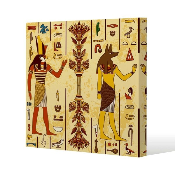 Benjamin Tate Design Egyptian Drawings Slim Style Canvas Print  30x30cm , 15mm Slim Real wood.