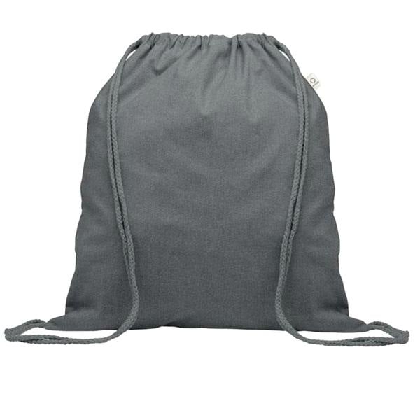 MidOcean Cabetri Colour Recycled Cotton Drawstring Bag - Stone Grey - 