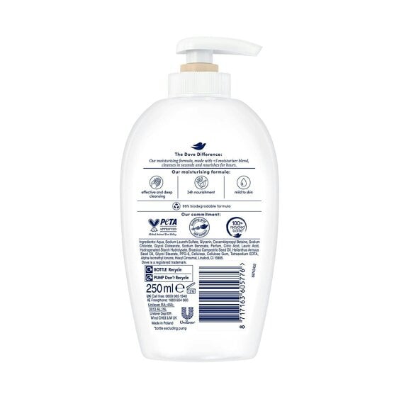 Dove 3x of 250ml Dove Fine Silk Caring Hand Wash for Moisturised and Protected Hands