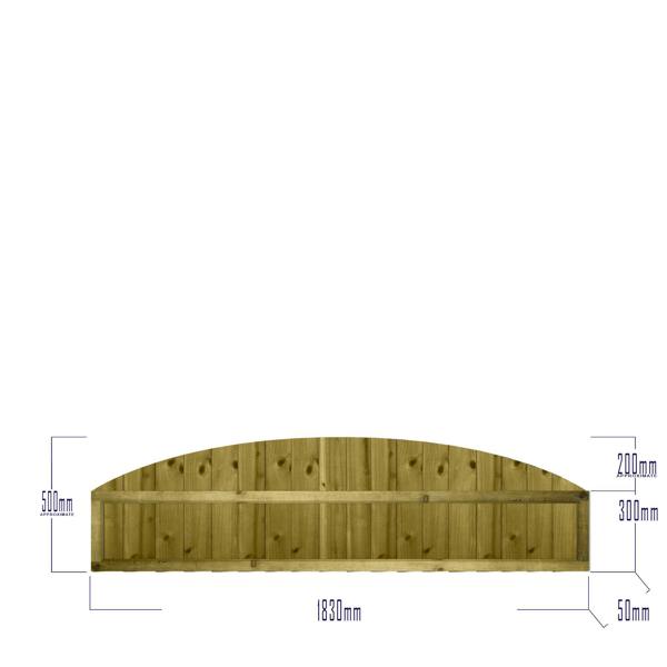 [amazon variation] dome top feather edge fully framed fence panel [6ft x 1ft, 2ft, 3ft, 4ft] 6