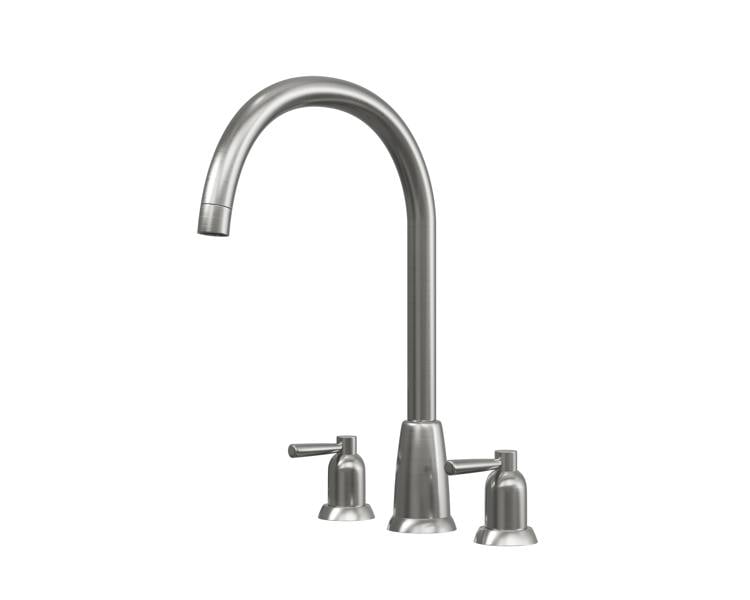 Flode Narvik | Dual Lever 3 Hole Kitchen Tap | Pewter Finish