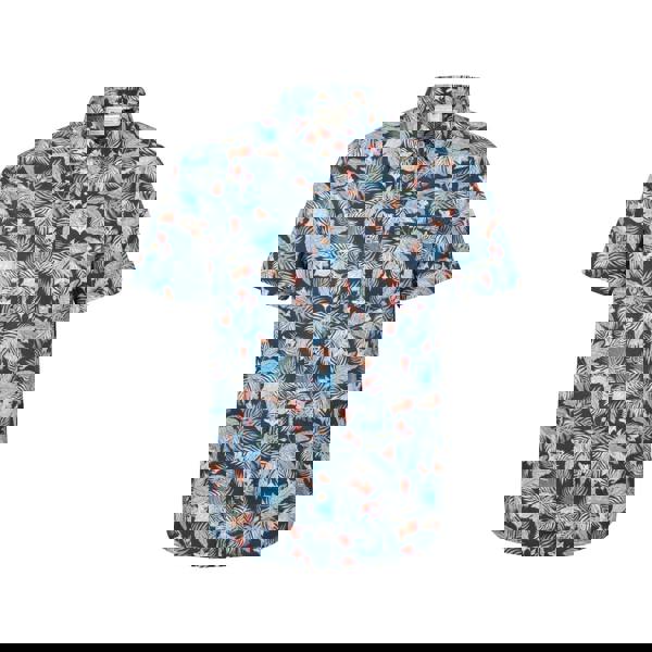 Mountain Warehouse Mens Tropical Short-Sleeved Shirt - Blue