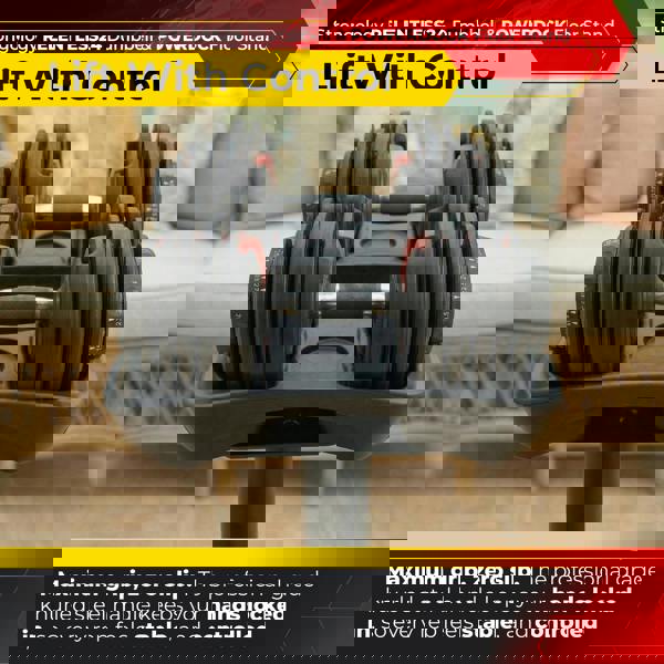 Strongology RELENTLESS24 Adjustable Dumbbell Pair (2.5-24kg) and POWERDOCK Stand 15-in-1 Quick-Select Weights Home Gym Bundle