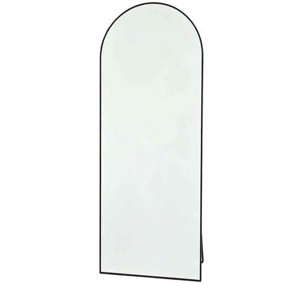 Gr8 Home 160x50cm Arched Full Length Mirror Black Aluminium Frame Floor Standing