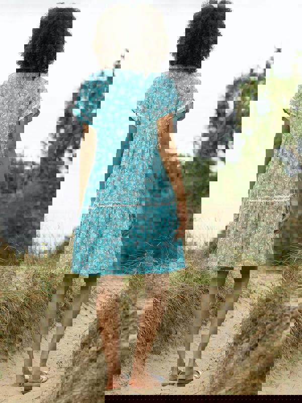 Kite Womens Organic Chilfrome Muslin Dress Ocean Bloom