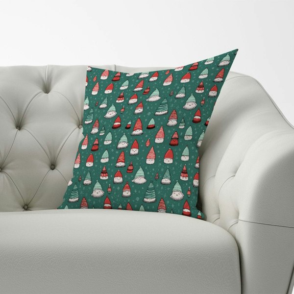 Warren Reed Hand Drawn Joyful Santa Hats Cushions