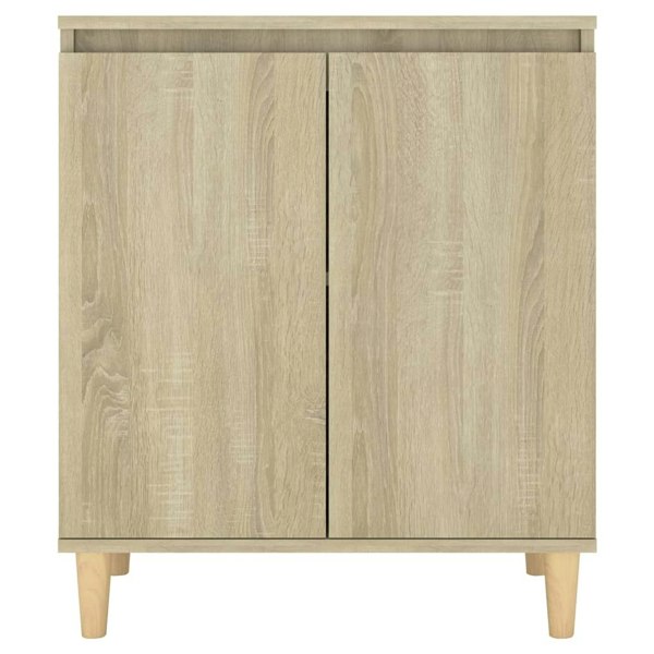 Berkfield Sideboard with Solid Wood Legs Sonoma Oak 60x35x70 cm Engineered Wood