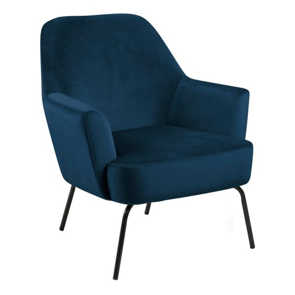 Wyld Haus Kobe Navy Blue Velvet Lounge Accent Chair