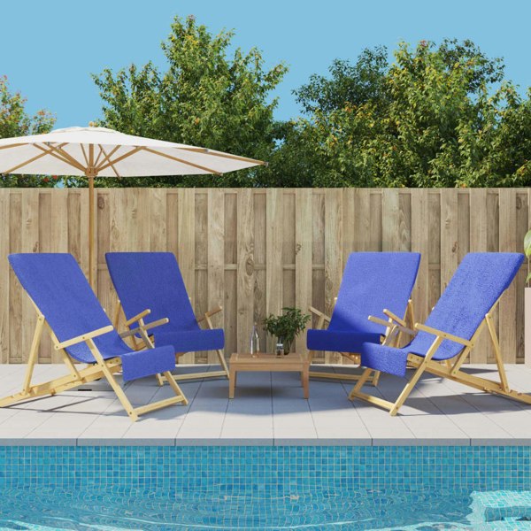 Berkfield Beach Towels 4 pcs Royal Blue 60x135 cm Fabric 400 GSM