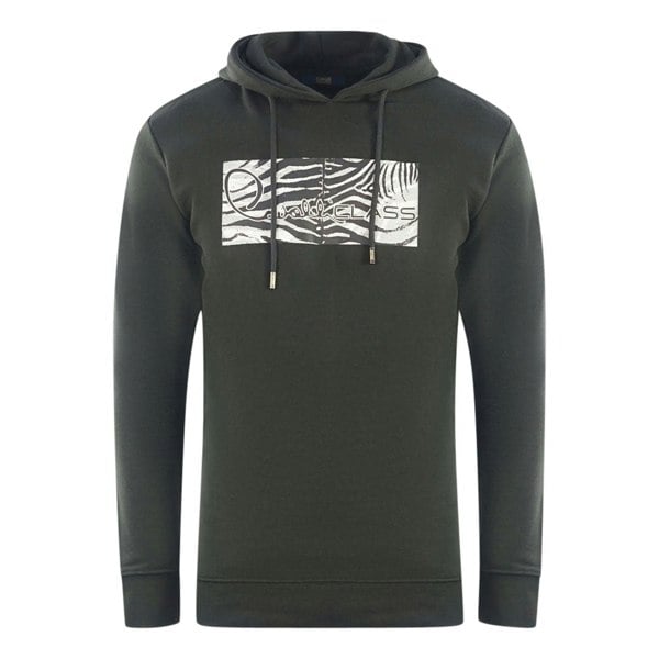 Cavalli Class Zebra Print Logo Hoodie - Black