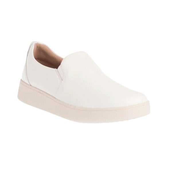 FitFlop Womens Rally Leather Slip-on Trainers - White