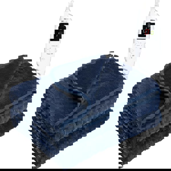 MONHOUSE Heated Electric Throw 9H Timer 9 Heat Setting Fleece Blanket