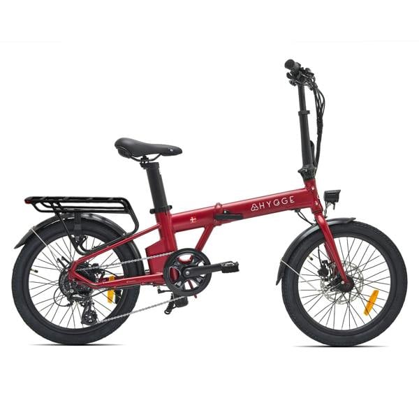 Hygge Bikes Virum 2026 - Folding Ultra-Light E-Bike 36V 10Ah - Sangria Red
