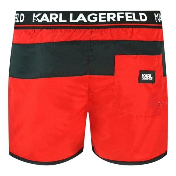 Karl Lagerfeld Taped Logo Swim Shorts - Red