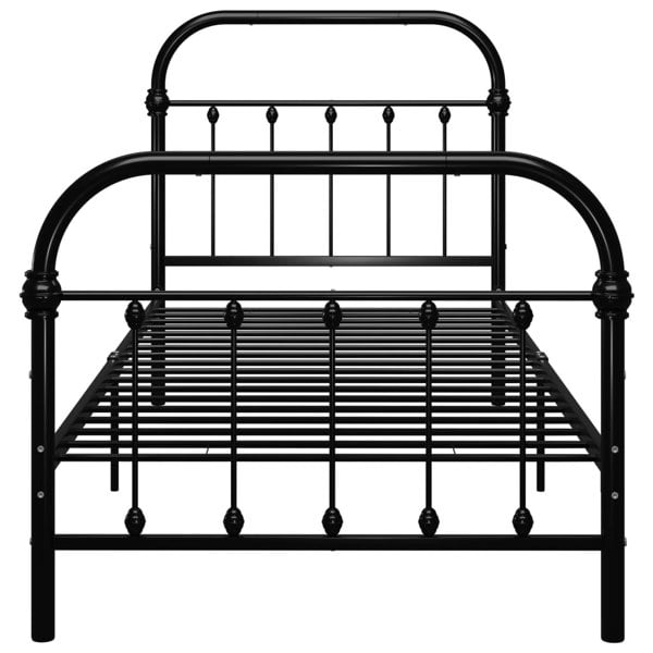 Berkfield Bed Frame Black Metal 90x200 cm