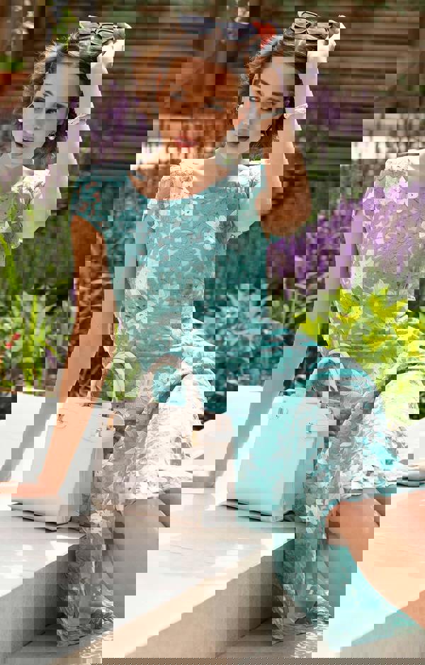 Alie Street London Charlotte Lace Dress - Antique Aqua