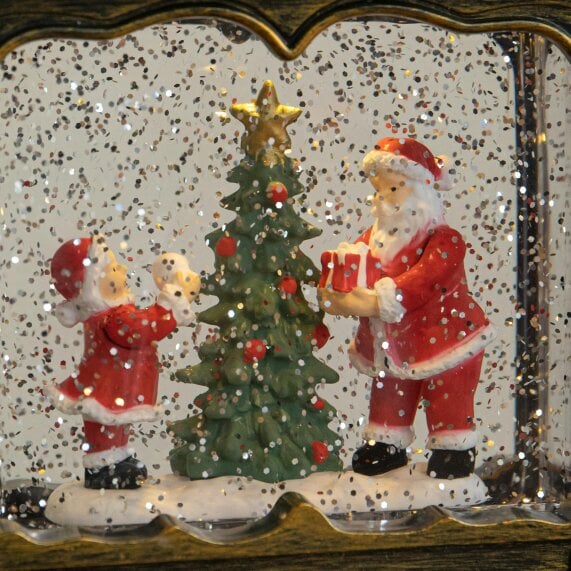 Samuel Alexander 22cm Dual Powered Light up Christmas Water Spinner with Santa Scene