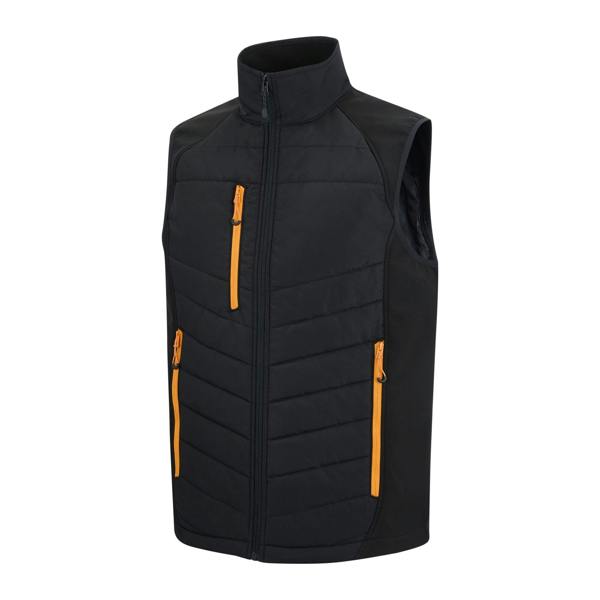 Regatta Mens Full Zip Gilet - Black/Orange Pop - 