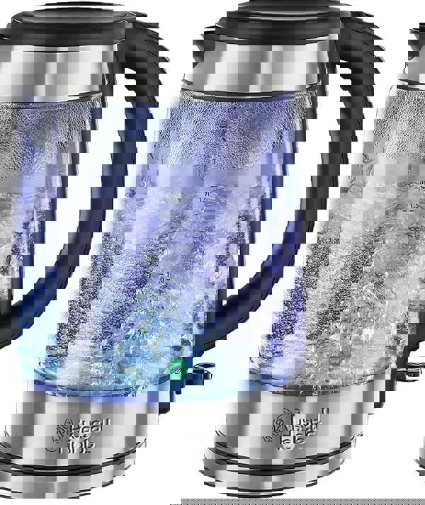 Russell Hobbs 1.7L Brushed Stainless Steel Illuminating Glass Kettle