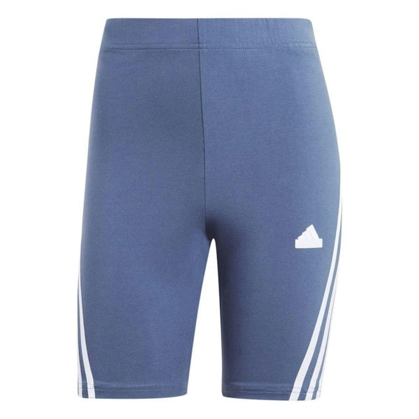 Adidas Womens/Ladies Future Icons 3 Stripes Biker Shorts - Blue