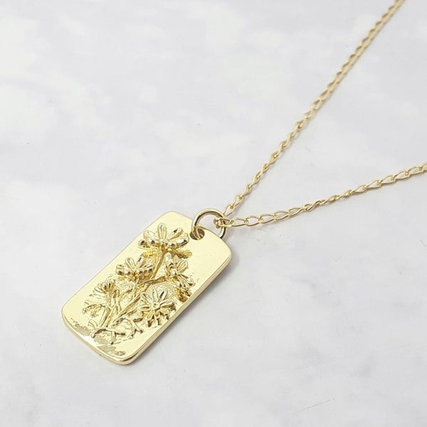 Dainty Daisy Flower Gold Plated Charm Necklace