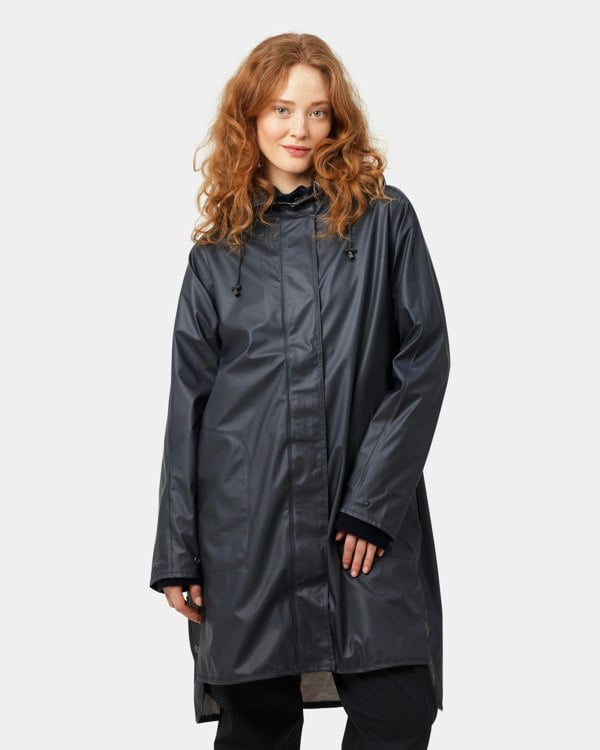 Ilse Jacobsen Rain Womens A-Line Rubberised Raincoat - Dark Indigo 660