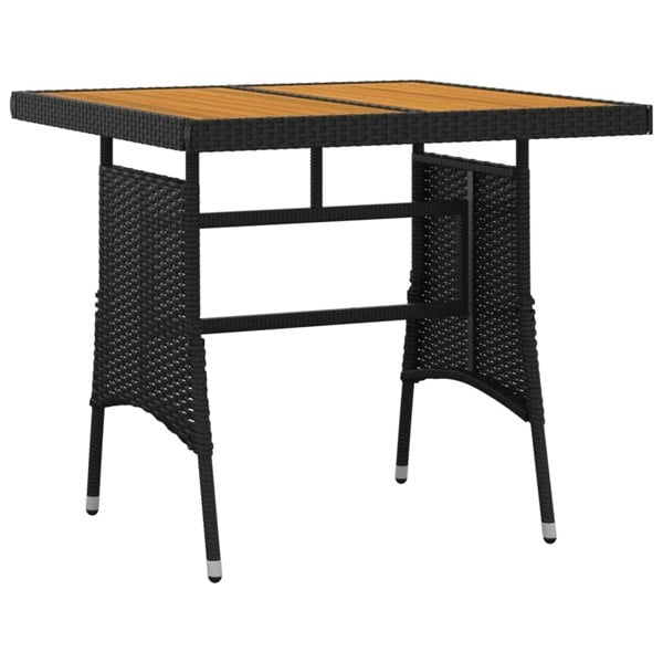 Berkfield 3 Piece Outdoor Dining Set Poly Rattan Black