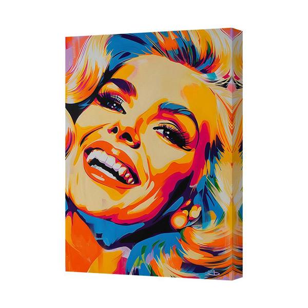 Benjamin Tate Design Vibrant Pop Art Canvas Print Portrait Wall Art With Bright Colors