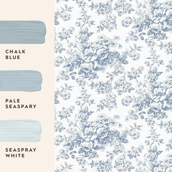 Laura Ashley Toile Delight Cornflower Blue Wallpaper