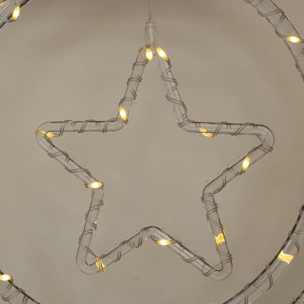 Samuel Alexander 34cm Light Up Star Rings Christmas Decoration with 45 Warm White LEDs