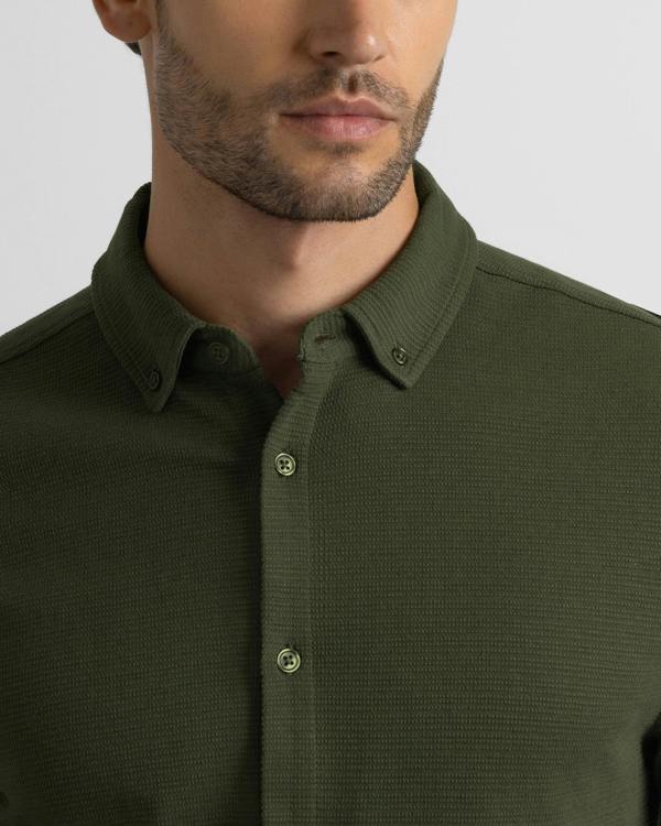 Steel & Jelly Textured Long Sleeve Jersey Shirt