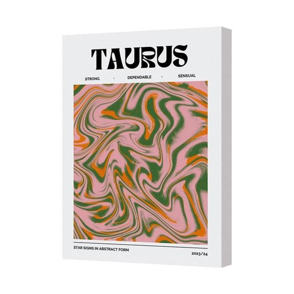Benjamin Tate Design Taurus Abstract Swirl Canvas Art Print UK Made Framed Wall Decor