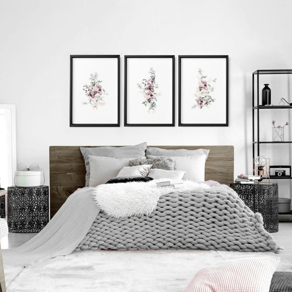 Artwork In Bedroom | Set of 3 wall art prints