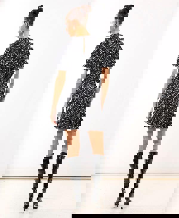 Mono Heart Shirred Waist Mini Dress