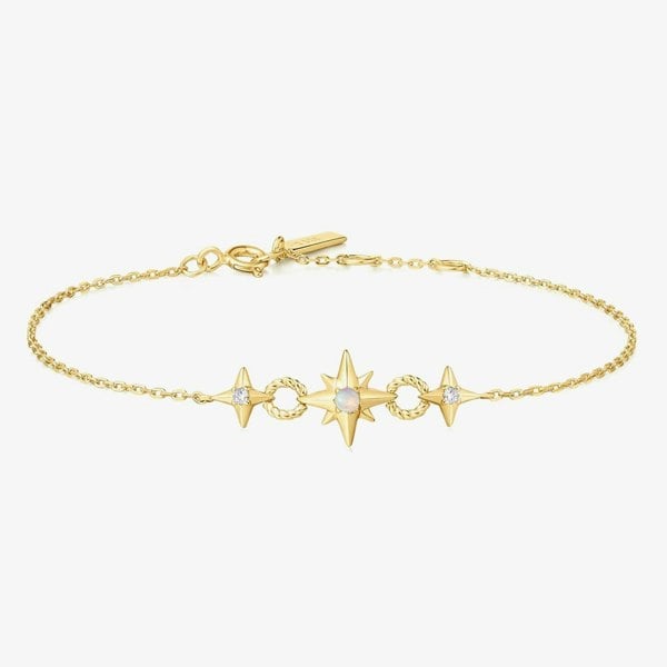 Ania Haie Chill Voyager 14ct Gold Plated Linked Star Bracelet B063-05G