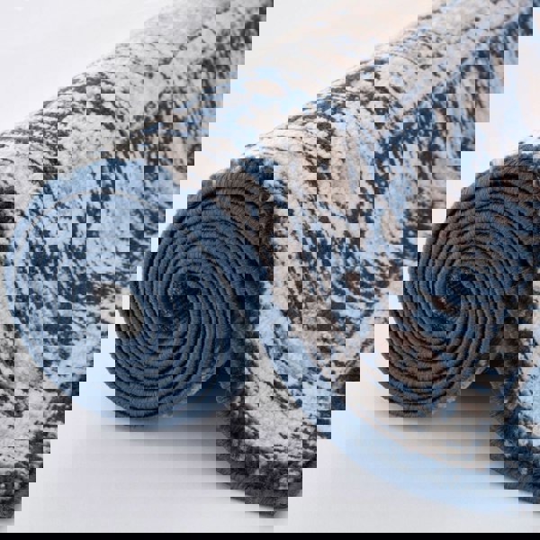 Montana Vintage Navy Rugs Bordered Medallion Stain-resistant | THE RUGS