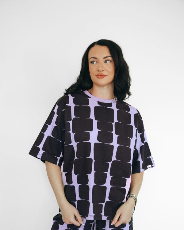 Elsie Lilac Cairn Print Oversized T-Shirt - image 5