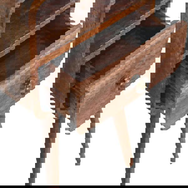 Artisan Furniture Mini Honey Caramel Curved Bedside with Open Slot