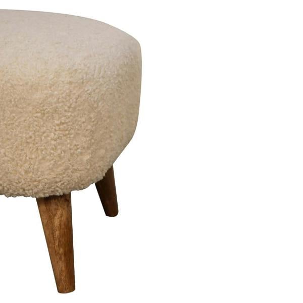 Artisan Furniture Boucle Cream Square Footstool