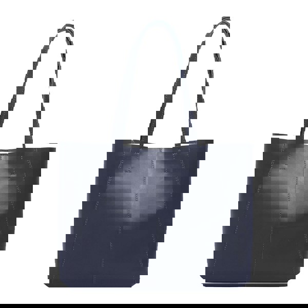 Assots London 'ADELA' Navy Smooth Real Leather Unlined Designer Tote Bag